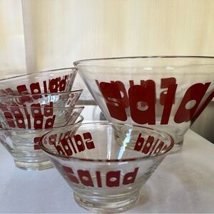 Vintage Wheaton MCM POP Art Salad Bowl Set